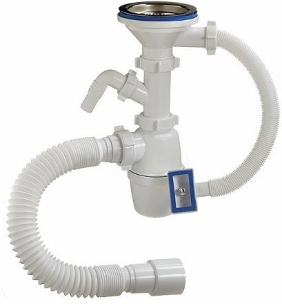 Сифон 3 1/2 40  1 отв.стир.м.гибк.тр квадрат.. А-4011 (О)